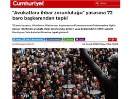 Barolardan "İhbar Zorunluluğu" yasasına tepki: "Sır saklama yükümlülüğümüz var, ihbarcı olmayacağız"
