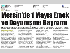 BASINDA BAROMUZ (Baro Bşk. Yrd. Av. Gazi Özdemir'den 1 Mayıs İşçi Bayramı Mesajı)