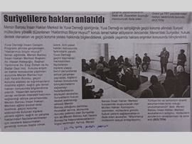 BASINDA BAROMUZ (Suriyeli Mültecilere Hakları Anlatıldı)