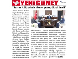 BASINDA BAROMUZ (Yeşilboğaz: " Tarsus Adliyesi'nin Hizmet Çıtası Yükseltilmeli")