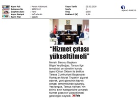 BASINDA BAROMUZ (Yeşilboğaz: " Tarsus Adliyesi'nin Hizmet Çıtası Yükseltilmeli")