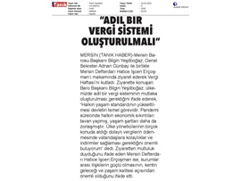 Yeşilboğaz; "Ülkemizde adil bir vergi sistemi oluşturulmalı"