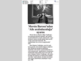 BASINDA BAROMUZ ("Aile Arabuluculuğu Kadına Şiddeti Artırır")