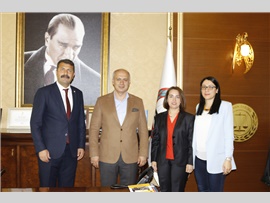 REKTÖR PROF. DR. AHMET ÇAMSARI'DAN, BARO BAŞKANIMIZ AV. BİLGİN YEŞİLBOĞAZ'A ZİYARET