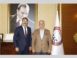 REKTÖR PROF. DR. AHMET ÇAMSARI'DAN, BARO BAŞKANIMIZ AV. BİLGİN YEŞİLBOĞAZ'A ZİYARET