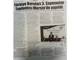 Türkiye Baroları 3. Saymanlar Toplantısı Baromuzun ev sahipliğinde yapıldı
