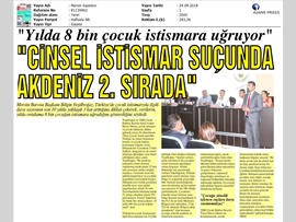 BASINDA BAROMUZ (Yeşilboğaz: "Yılda 8 Bin Çocuk İstismara Uğruyor")
