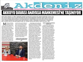 BASINDA BAROMUZ (Mersin Barosu Akkuyu Davasını Anayasa Mahkemesi'ne Taşıyor))