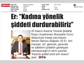 BASINDA BAROMUZ (Başkanımızın '25 Kasım Kadına Yönelik Şiddete Karşı Uluslararası Mücadele Günü’ mesajı)