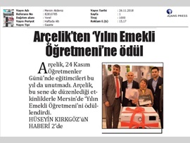 BASINDA BAROMUZ (Yılın Emekli Öğretmenine Ödül)