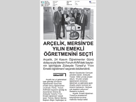 BASINDA BAROMUZ (Yılın Emekli Öğretmenine Ödül)