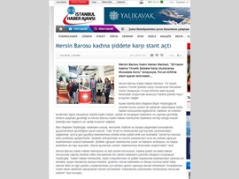 BASINDA BAROMUZ (Mersin Barosu Kadına Şiddete Karşı Stant Açtı)