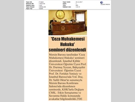 BASINDA BAROMUZ (Ceza Muhakemesi Hukuku Semineri)