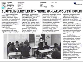 BASINDA BAROMUZ (Suriyeli Mültecilere Temel Haklar Atölyesi Yapıldı)