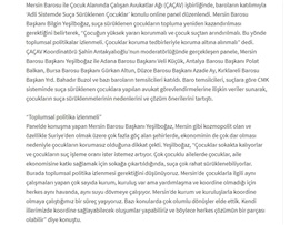 BASINDA BAROMUZ (Yeşilboğaz: "Çocuk Suçtan Arındırılmalı")