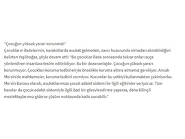BASINDA BAROMUZ (Yeşilboğaz: "Çocuk Suçtan Arındırılmalı")