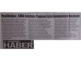 Baromuz SMA Tİp-1 hastası Yağmur Deniz için kampanya başlattı