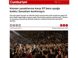 57 Barodan konser yasaklarına tepki