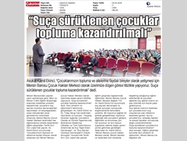 BASINDA BAROMUZ (Av. Kamil Ekinci: 'Suça Sürüklenen Çocuklar Topluma Kazandırılmalı'