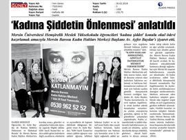 BASINDA BAROMUZ (Geleceğin Hemşirelerine 'Kadına Şiddetin Önlenmesi' Konulu Bilgilendirme Çalışması