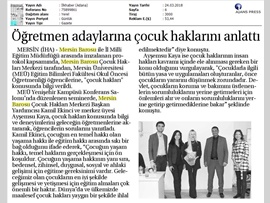 BASINDA BAROMUZ (Öğretmen Adaylarına Çocuk Hakları Anlatıldı)