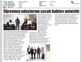 BASINDA BAROMUZ (Öğretmen Adaylarına Çocuk Hakları Anlatıldı)