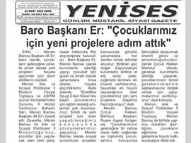 BASINDA BAROMUZ (Baro Bşk. Er: "Çocuklarımız İçin Yeni Projelere Adım Attık)