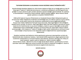 Yeşilboğaz: "Soykırım İddiasının Uluslararası Hukuk Nezdinde Kabulü Mümkün Değildir"