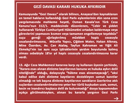 GEZİ DAVASI KARARI HUKUKA AYKIRIDIR
