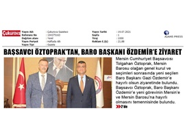 Başsavcı Öztoprak'tan Baro Başkanımız Özdemir'e ziyaret