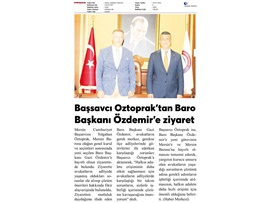 Başsavcı Öztoprak'tan Baro Başkanımız Özdemir'e ziyaret