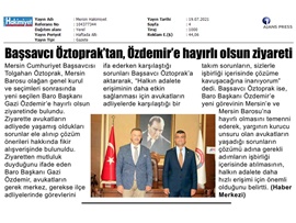 Başsavcı Öztoprak'tan Baro Başkanımız Özdemir'e ziyaret