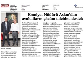 Başkanımız Özdemir'den, İl Emniyet Müdürü Aslan'a ziyaret