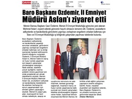 Başkanımız Özdemir'den, İl Emniyet Müdürü Aslan'a ziyaret