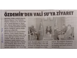Başkanımız Özdemir'den, Vali Su'ya ziyaret