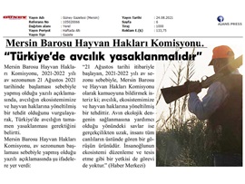 Mersin Barosu Hayvan Hakları Komisyonu: "Avcılık yasaklanmalı"