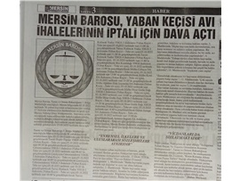 Yaban keçisi avı ihalelerinin iptali için dava açıldı