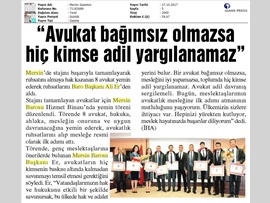 BASINDA BAROMUZ (Yemin Töreni- Av. Ali Er, "Avukat Adil Olmalı" )