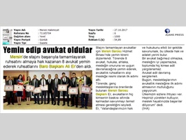 BASINDA BAROMUZ (Yemin Töreni- Av. Ali Er, "Avukat Adil Olmalı" )