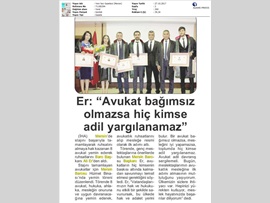 BASINDA BAROMUZ (Yemin Töreni- Av. Ali Er, "Avukat Adil Olmalı" )