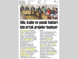 BASINDA BAROMUZ (Mersin Barosu ile Aile ve Sosyal Politikalar Bakanlığı Mersin İl Müdürlüğü Arasında Ortak Çalışmalar Başlıyor.) 26.10.2017