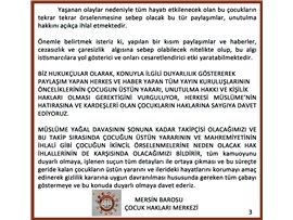ÇOCUĞUN ÜSTÜN YARAI VE MAHREMİYETİ KORUNMALIDIR