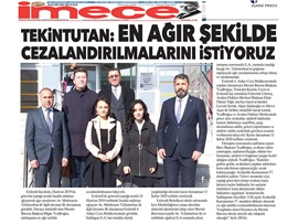 BASINDA BAROMUZ (Başkanımız Bıçaklı Saldırıya Uğrayan Av. Muhteşem Tekinturhan'ın Duruşmasına Müdahil Oldu)
