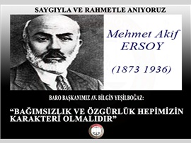 MEHMET AKİF ERSOY ANMA MESAJI