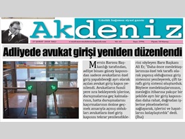 BASINDA BAROMUZ (Mersin Adliyesi'nde Avukat Girişi Yeniden Düzenlendi)