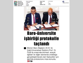 BASINDA BAROMUZ (Mersin Barosu-Çağ Üniversitesi İşbirliği Protokolü İmzaladı)