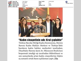 BASINDA BAROMUZ (Diyarbakır Barosu Üyesi Kadın Avukatın Öldürülmesi ile İlgili Basın Açıklaması)