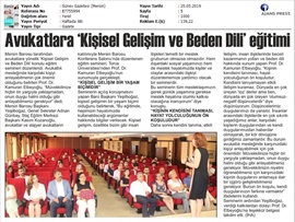 BASINDA BAROMUZ (Avukatlara Kişisel Gelişim Semineri)