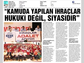 BASINDA BAROMUZ (Baro Başkanımız Av. Bilgin Yeşilboğaz, 'İhraçlar Adalet Arıyor' Paneline Konuşmacı Olarak Katıldı)