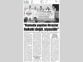 BASINDA BAROMUZ (Baro Başkanımız Av. Bilgin Yeşilboğaz, 'İhraçlar Adalet Arıyor' Paneline Konuşmacı Olarak Katıldı)